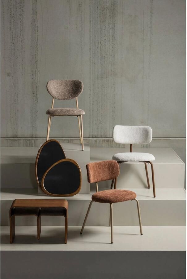WOOOD Valor Eetkamerstoelen Polyester Zand- Set van 2 - Foto 3