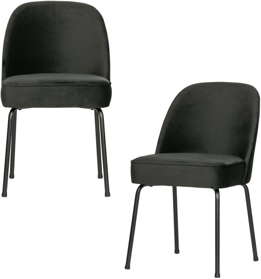 BePureHome eetkamerstoelen Vogue- Fluweel Zwart Set van 2 - Foto 3