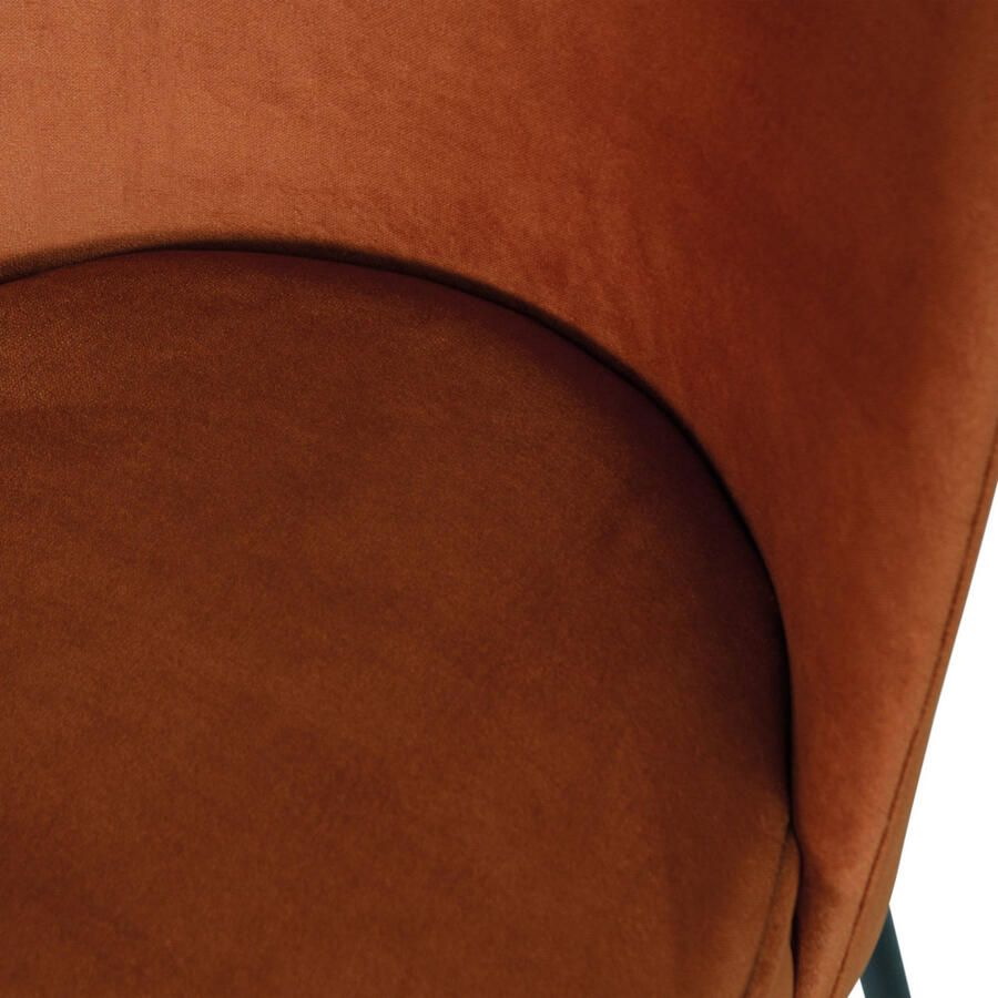 BePureHome WOOOD Vogue Eetkamerstoelen Fluweel Roest Set van 2