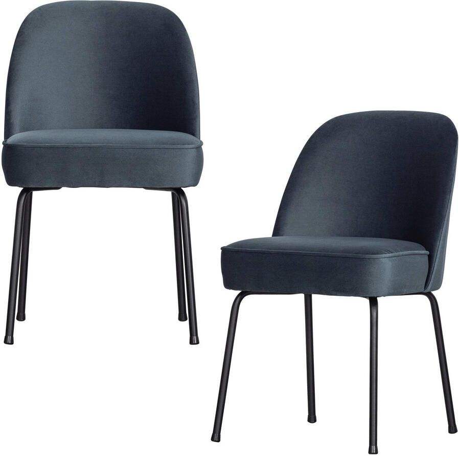 BePureHome WOOOD Vogue Eetkamerstoelen Fluweel Teal Set van 2 - Foto 3