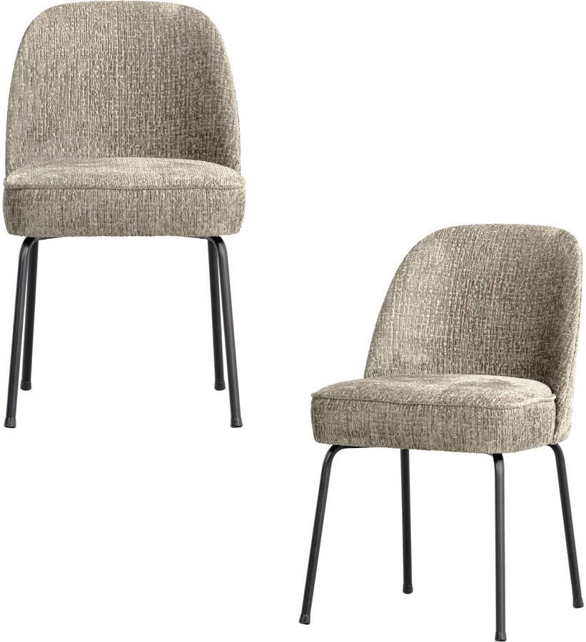 BePureHome WOOOD Vogue Eetkamerstoelen Velvet Wheatfield Set van 2 - Foto 3