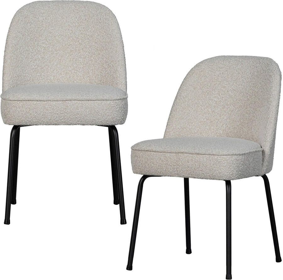 WOOOD Vogue Eetkamerstoelen Bouclé Naturel Set van 2 - Foto 3
