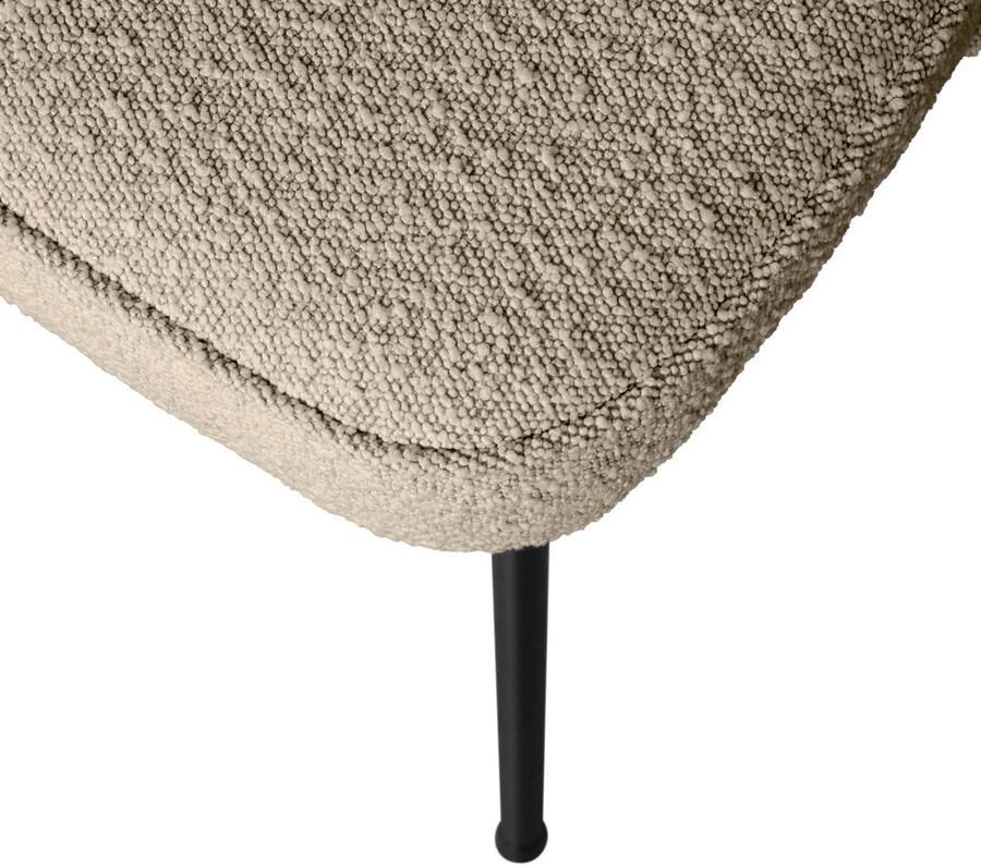 BePureHome WOOOD Vogue Eetkamerstoelen Bouclé Beige Set van 2 - Foto 2