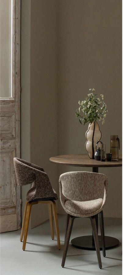 WOOOD Yossi Eetkamerstoelen Met Houten Bruinen Poot Zand Set van 2 - Foto 2