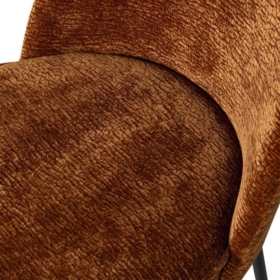 BePureHome Vogue Eetkamerstoelen Polyester Midden Bruin -Set van 2