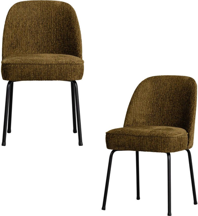 BePureHome WOOOD Vogue Eetkamerstoelen Velvet Brass Set van 2 - Foto 3
