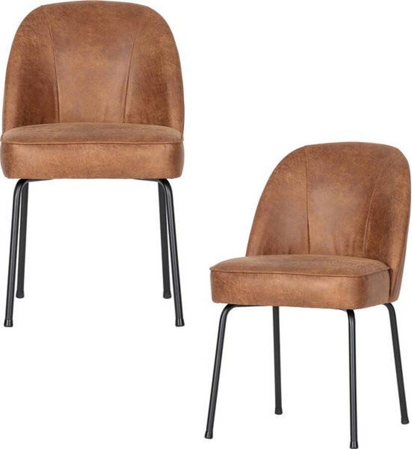 BePureHome eetkamerstoelen Vogue- Leer Cognac Set van 2 - Foto 3