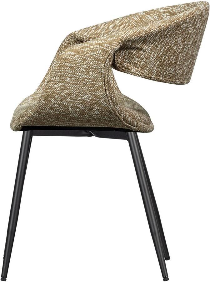 WOOOD Yossi Eetkamerstoelen Met Metalen Zwarte Poot Zand Set van 2 - Foto 2