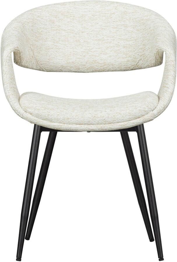 WOOOD Yossi Eetkamerstoelen Metalen Zwarte Poot Naturel Set van 2 - Foto 2