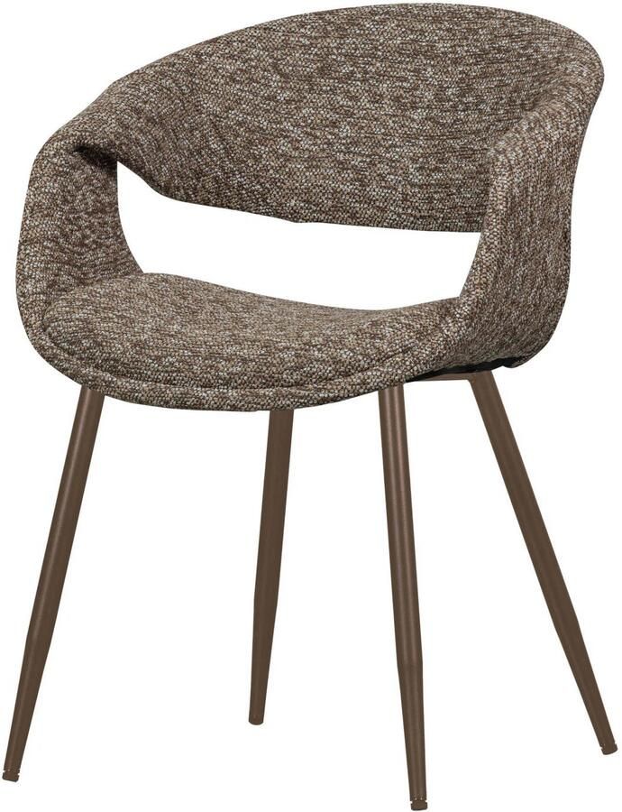 WOOOD Yossi Eetkamerstoelen Metalen Koper Poot Bruin Set van 2 - Foto 2