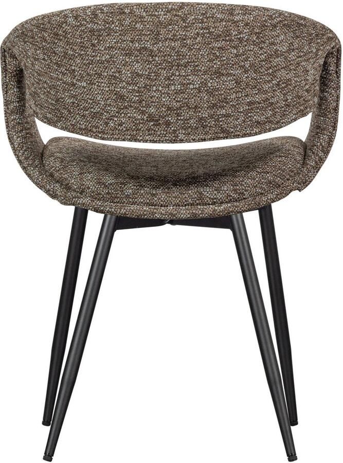 WOOOD Yossi Eetkamerstoelen Metalen Zwarte Poot Bruin Set van 2 - Foto 2