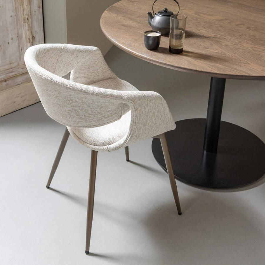 WOOOD Yossi Eetkamerstoelen Metalen Koper Poot Naturel Set van 2 - Foto 2