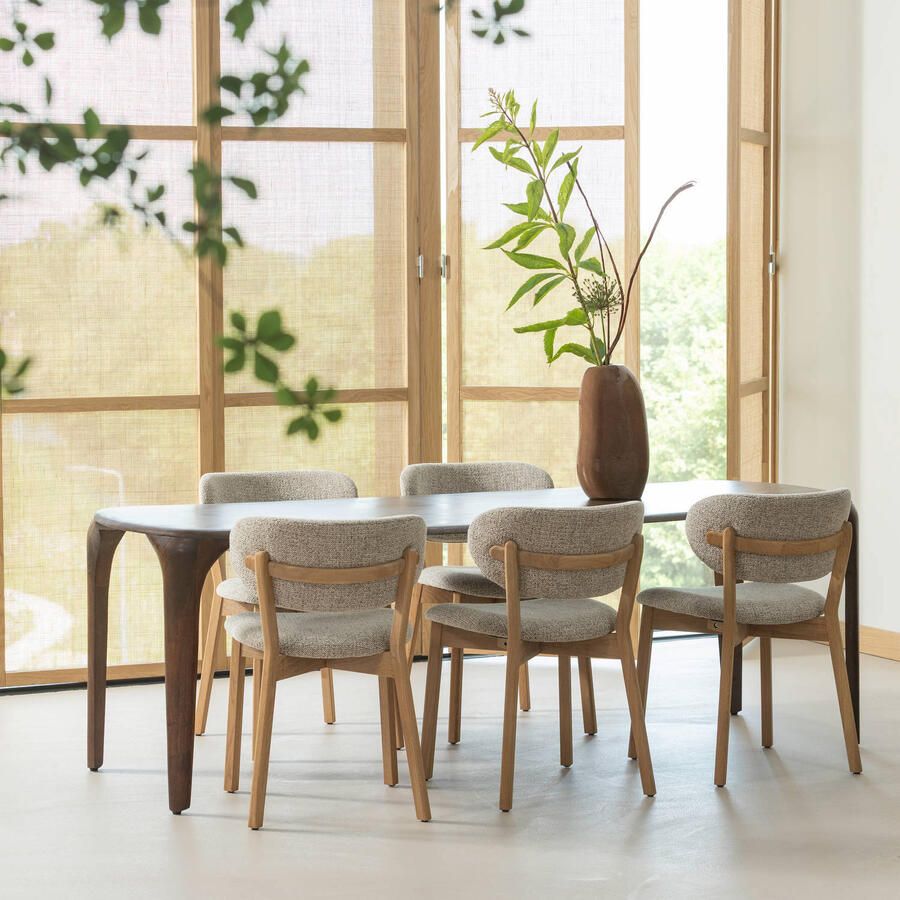 WOOOD Fiore Eettafel Mango Hout Walnoot 76x230x95 - Foto 2