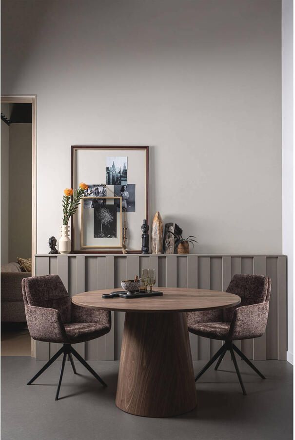 WOOOD Eettafel MAAN ronde vorm zichtbare houtnerf h 75 cm x ø 120 cm