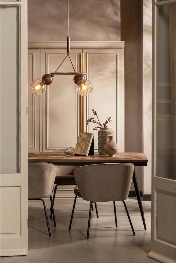 BePureHome Rhombic Eettafel Hout Metaal Naturel 76x180x90 - Foto 6