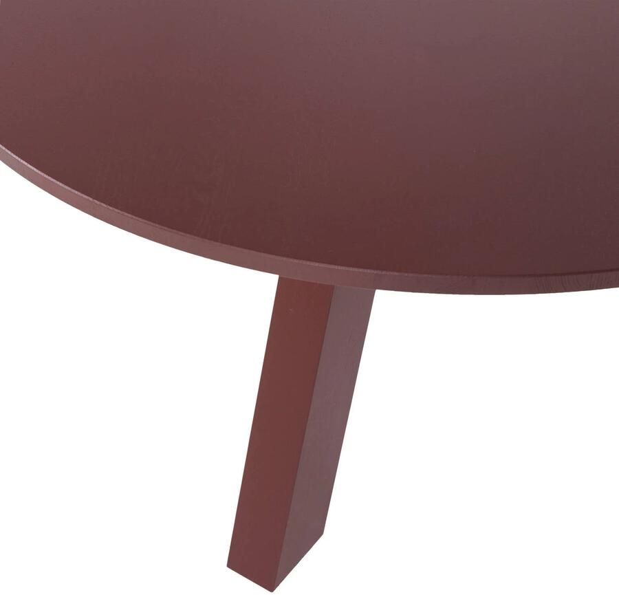 WOOOD Rhonda Eettafel Ø120 CM Eiken Bordeauxrood 75x129x129