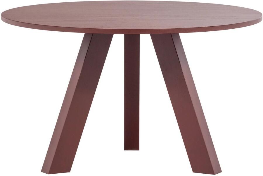 WOOOD Rhonda Eettafel Ø120 CM Eiken Bordeauxrood 75x129x129 - Foto 3