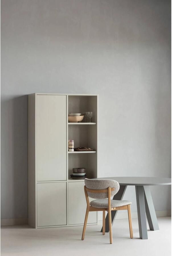 WOOOD Rhonda Eettafel Ø129 CM Eiken Warmgrijs- 75x129x129 - Foto 2
