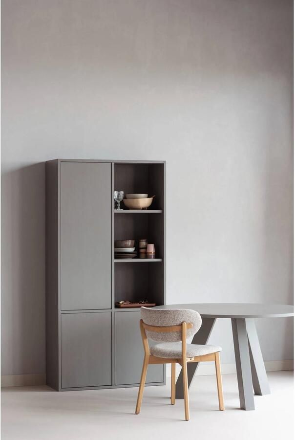 WOOOD Rhonda Eettafel Ø129 CM Eiken Warmgrijs- 75x129x129 - Foto 3