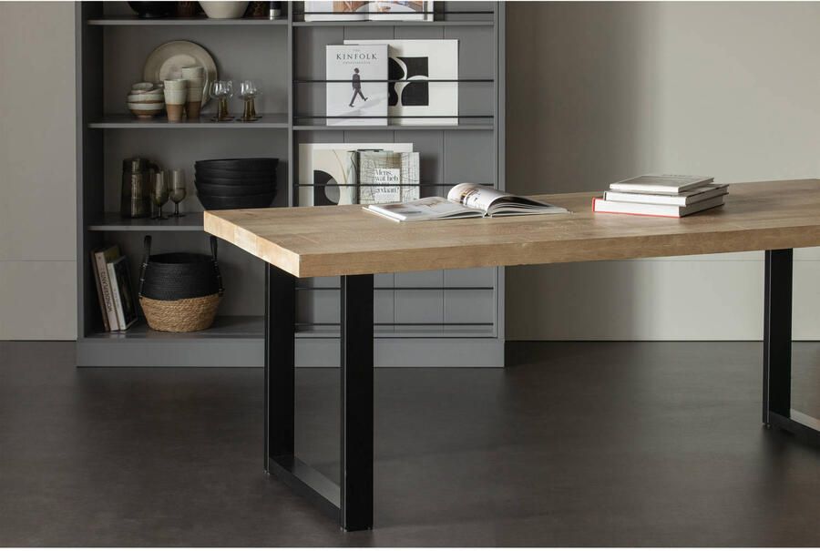 WOOOD Tablo Tafel met U-Poot Mango Metaal 75x180x90