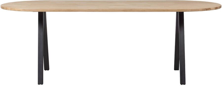 WOOOD Ovale Eettafel Tablo met 2-standen poot 220 x 90cm Onbehandeld Ovaal