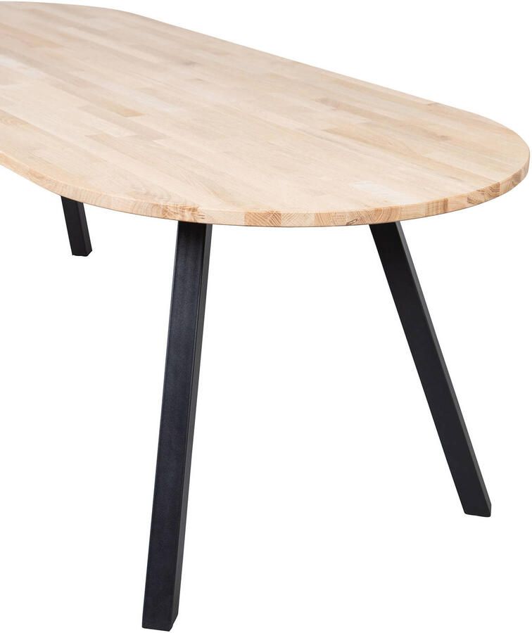 WOOOD Ovale Eettafel Tablo met 2-standen poot 220 x 90cm Onbehandeld Ovaal - Foto 3