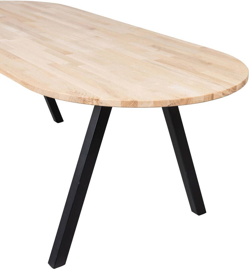 WOOOD Ovale Eettafel Tablo met 2-standen poot 220 x 90cm Onbehandeld Ovaal - Foto 2