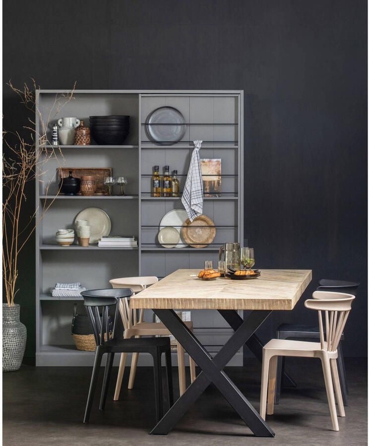 WOOOD Tablo Tafel Visgraat met Alkmaar Poot Mango 75x200x90