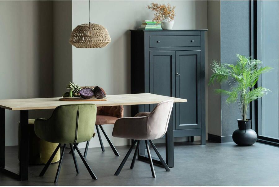 WOOOD Eettafel Tablo met U-poot 200 x 90cm Onbehandeld