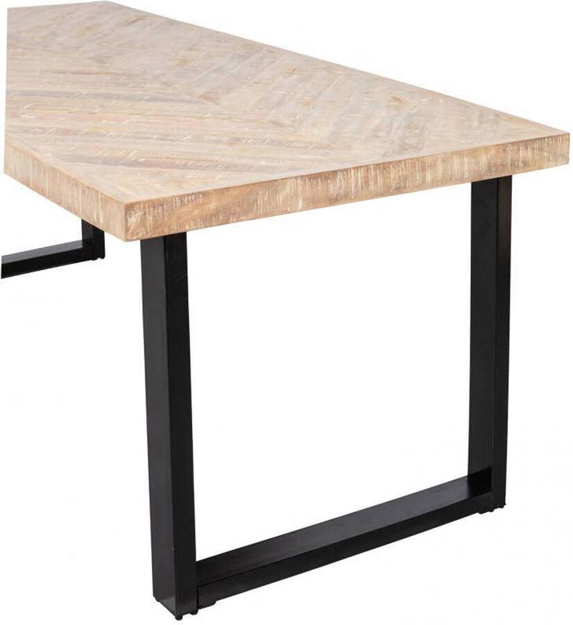 WOOOD Tablo Tafel Visgraat met U-Poot Mango 75x200x90 - Foto 2