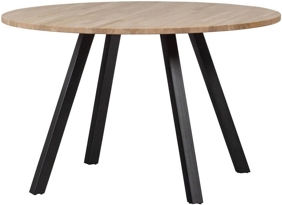 WOOOD Tablo Tafel Rond met 2-Standen Poot Eiken Metaal 75x120x120