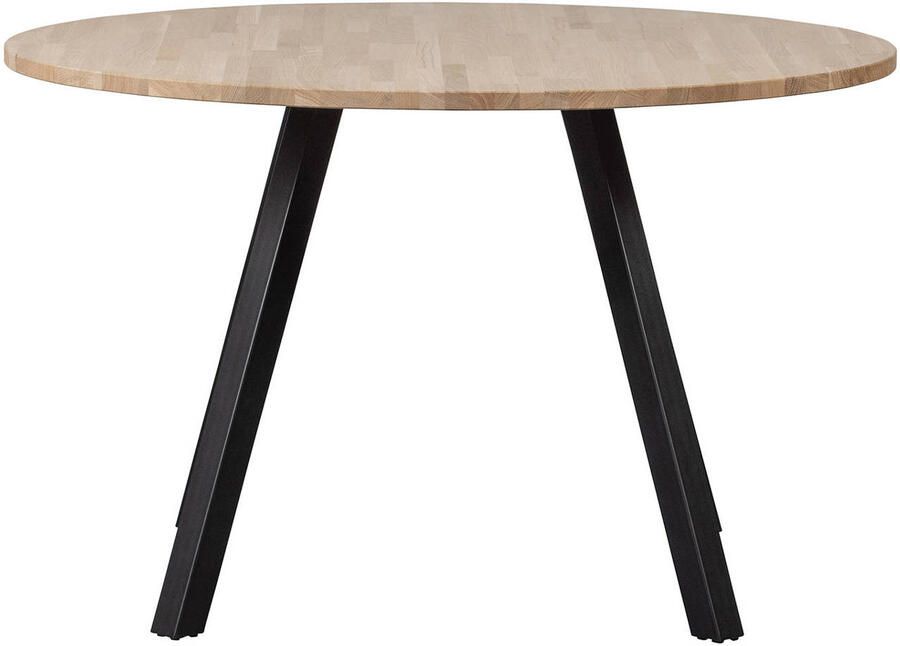 WOOOD Tablo Tafel Rond met 2-Standen Poot Eiken Metaal 75x120x120 - Foto 2