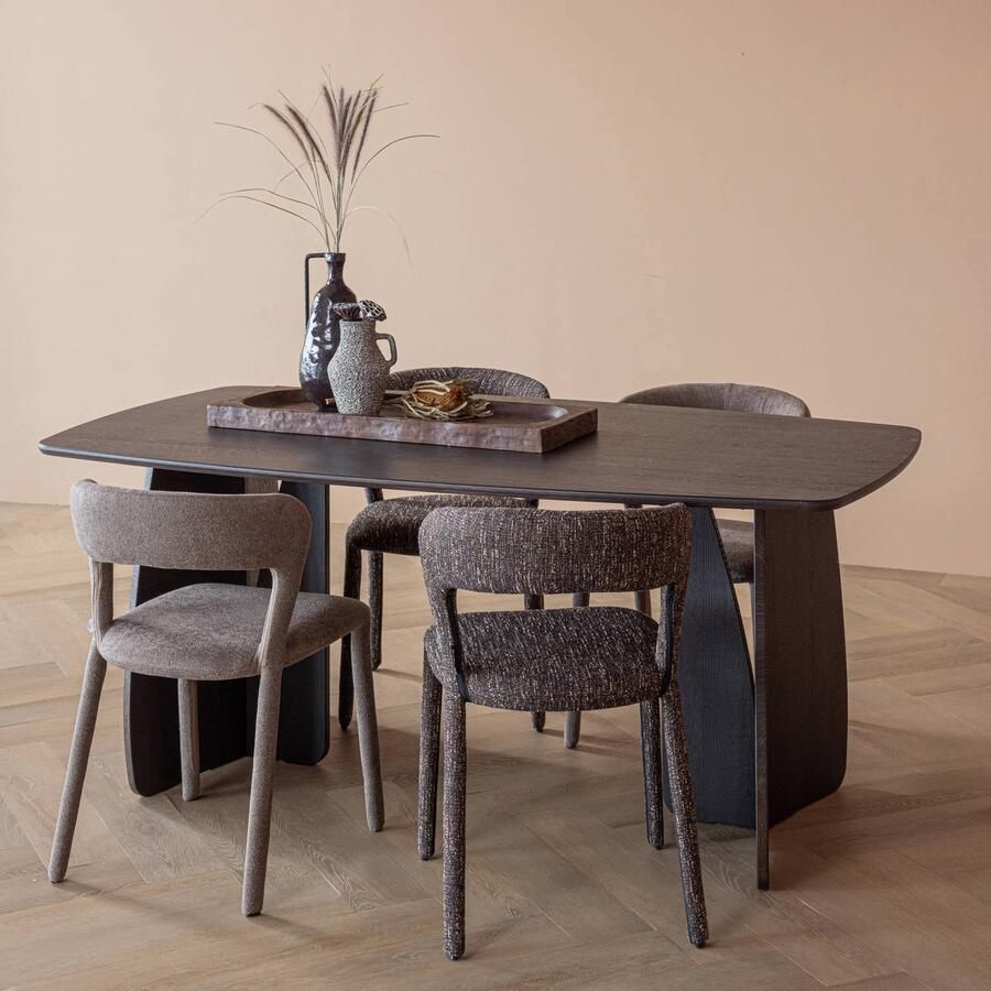 WOOOD Veere Eettafel Massief Eikenhout Mystic Brown 180 x 100