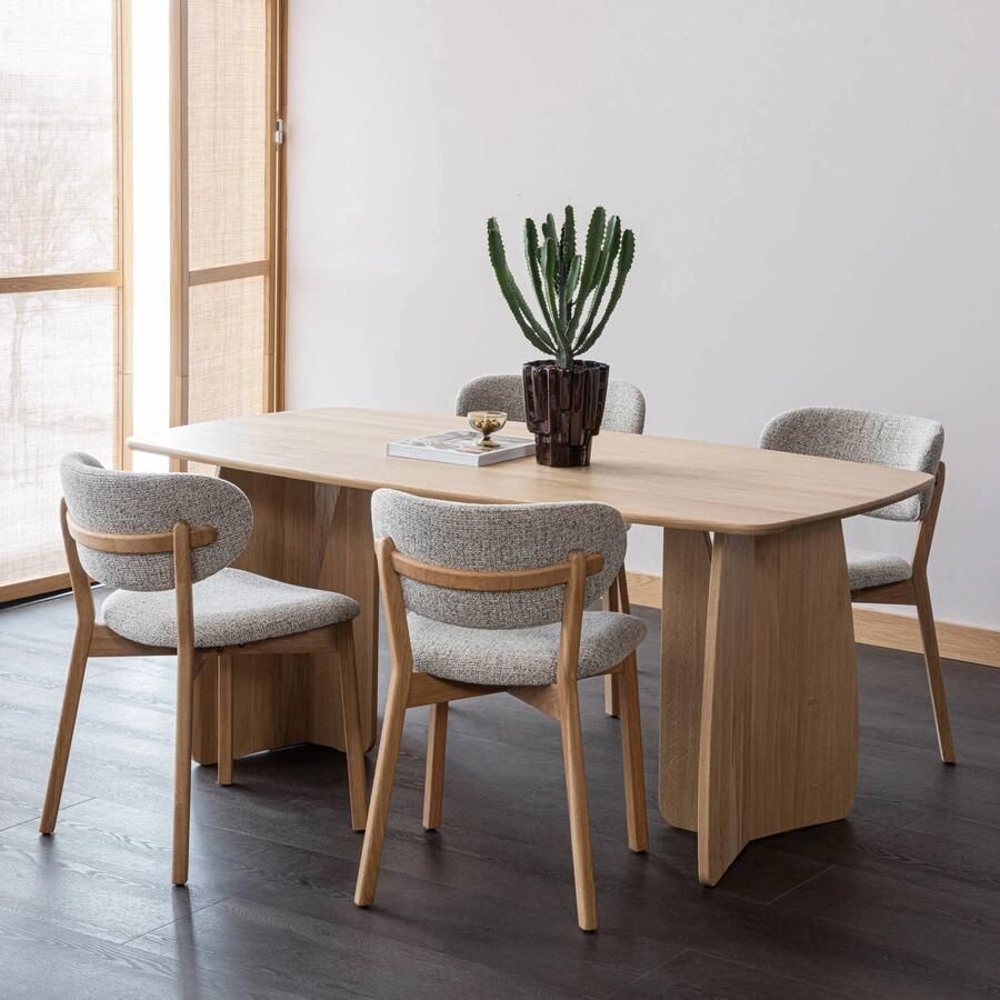 WOOOD Veere Eettafel Massief Eikenhout Naturel 180 x 100 - Foto 2