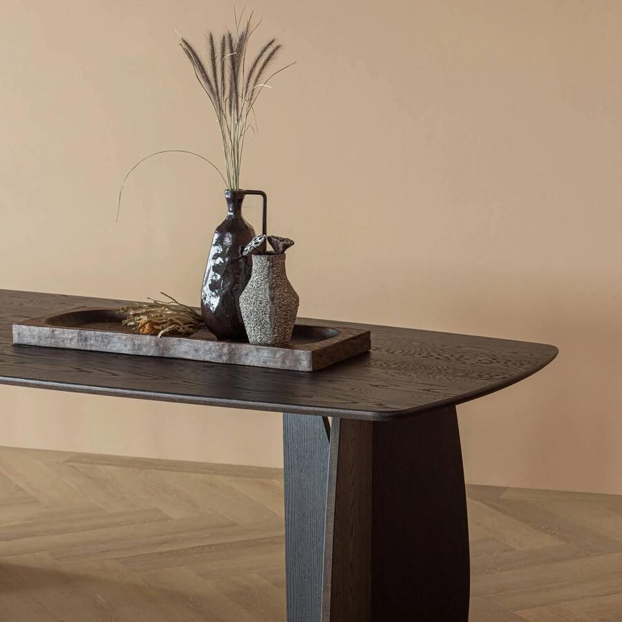 WOOOD Veere Eettafel Massief Eikenhout Mystic Brown 220 x 100