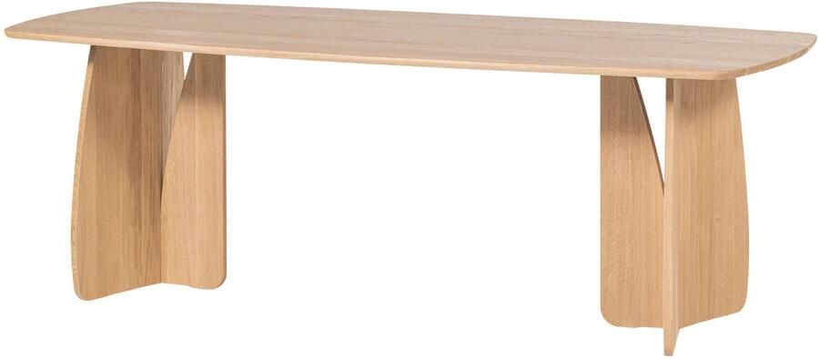 WOOOD Veere Eettafel Massief Eikenhout Naturel 220 x 100