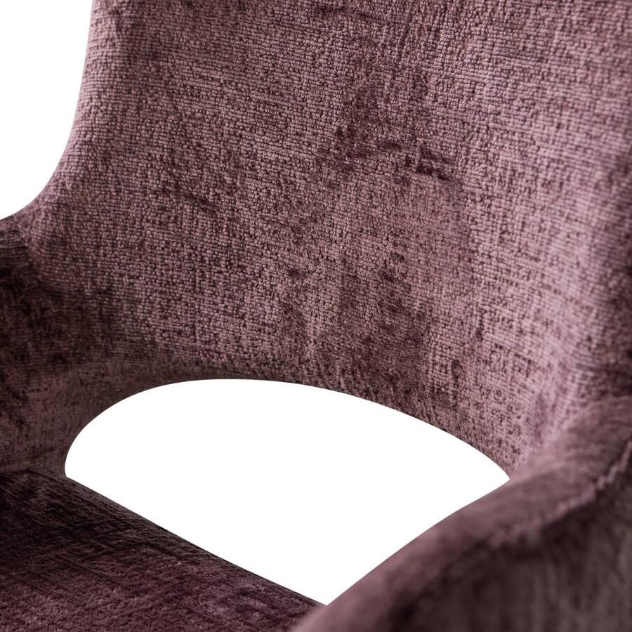 WOOOD Eliva Eetkamerstoel Structure Velvet Stof Paars Set van 2 - Foto 2