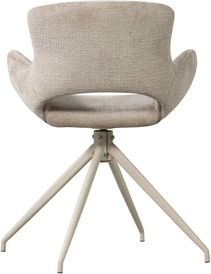 WOOOD Eliva Eetkamerstoel Structure Velvet Stof Zand Set van 2 - Foto 2