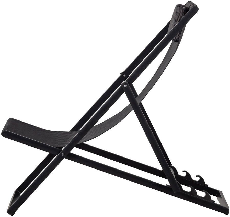 Exotan WOOOD Esper Strandstoel Buiten Aluminium Zwart Set van 4