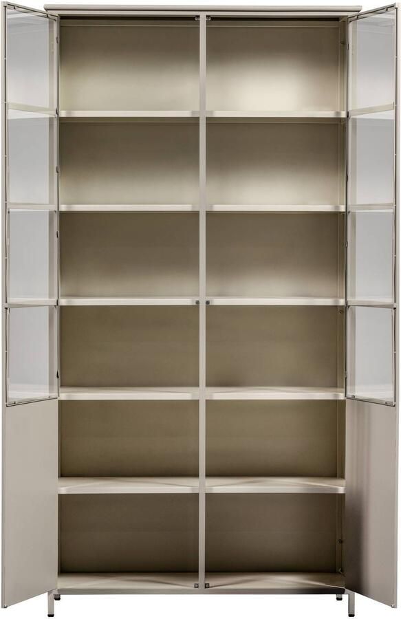 WOOOD 2-deurs vitrinekast XL Exhibit Metaal Zand 200x99x44 cm - Foto 3