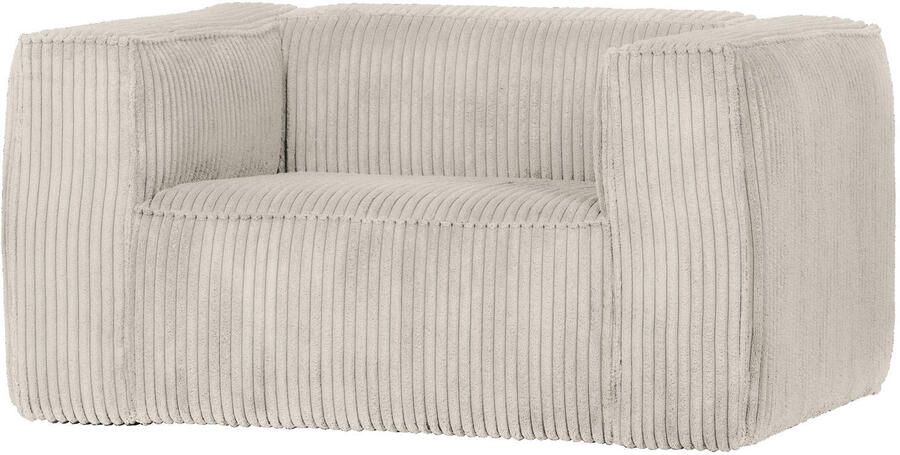 WOOOD Bean Fauteuil Grove Ribstof Naturel 74x146x98 - Foto 2