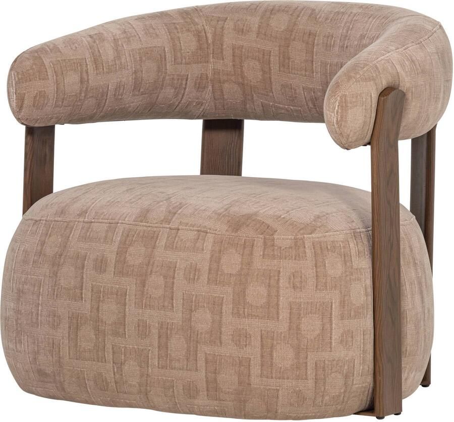 WOOOD Foon Fauteuil Structuurstof Zand Beige 78x82x73 cm