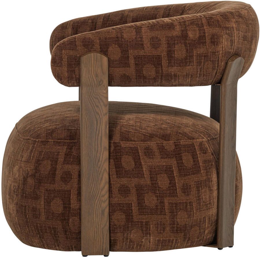 WOOOD Foon Fauteuil Structuurstof Bruin 78x82x73 cm