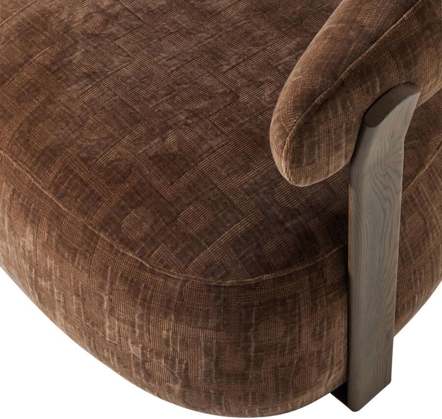 WOOOD Foon Fauteuil Structuurstof Bruin 78x82x73 cm - Foto 2