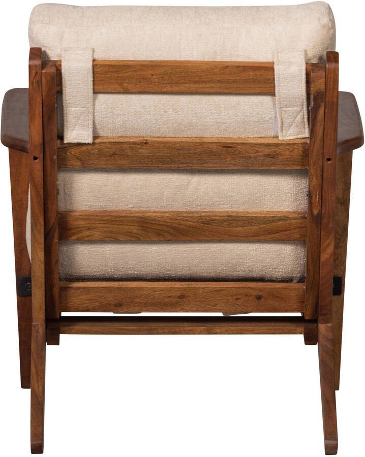 BePureHome Fauteuil Houston Bouclé Acaciahout Naturel Japandi - Foto 3