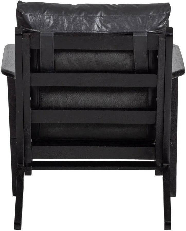 WOOOD Houston Fauteuil Leer Hout Zwart 86x71x71 cm - Foto 3