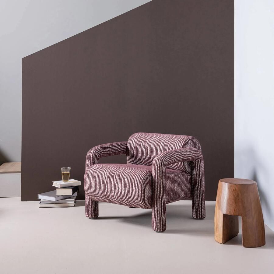 WOOOD Lenny Fauteuil Dessin Bordeauxrood 65x76x82 cm - Foto 2