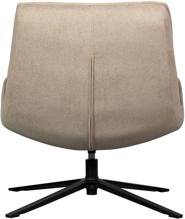 WOOOD Maudi Draaifauteuil Geweven Stof Metaal Naturel Zwart 84x74x86 cm - Foto 4