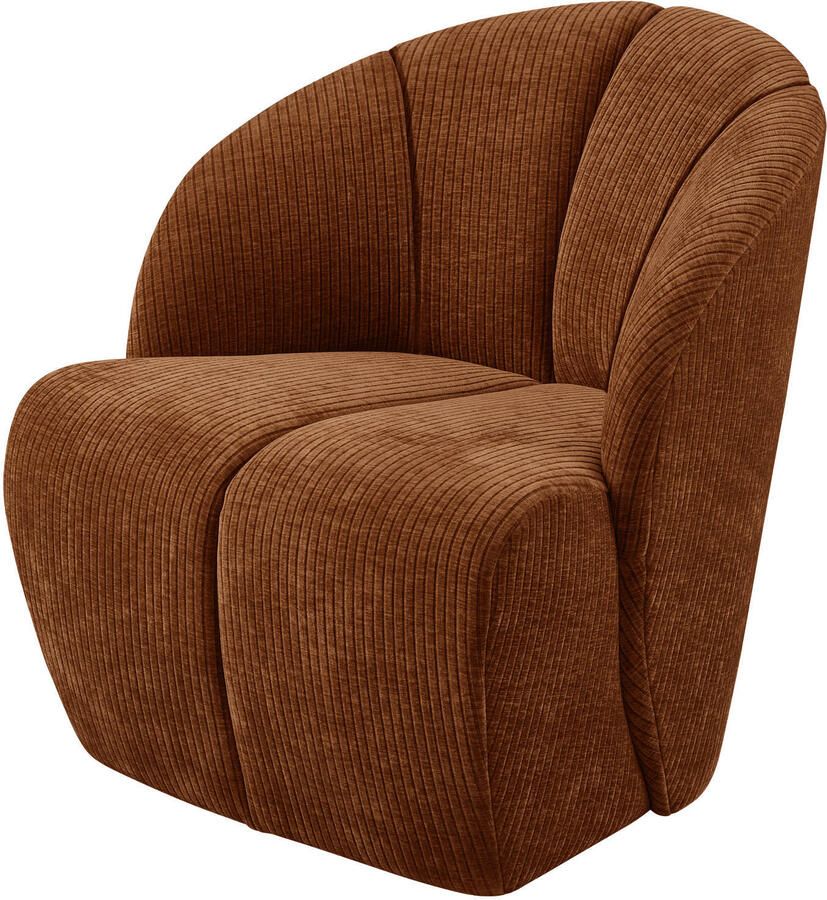 WOOOD Mojo Draaifauteuil Geweven Ribstof Rost Bruin 75x68x77 cm - Foto 3