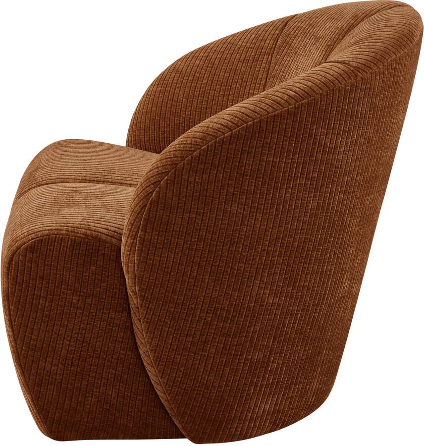 WOOOD Mojo Draaifauteuil Geweven Ribstof Rost Bruin 75x68x77 cm - Foto 2